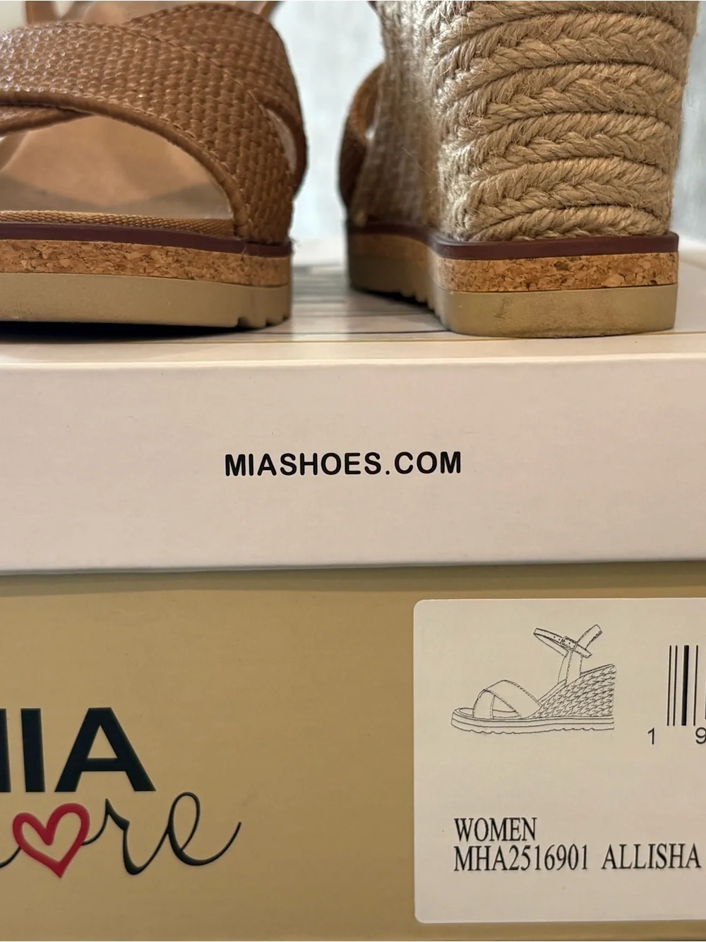 Mi Amore Alisha Wedge Sandal — Tan/Brown